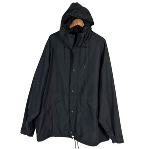 VTG 10X GORE TEX Rainwear Hooded Jacket Black Full Zip Outdoor Hiking Men's 3XL